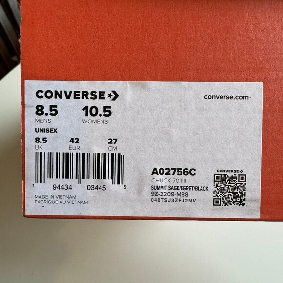 Chuck Taylor® All Star® 70 High Top Sneaker M8.5 / W10.5 - Picture 6 of 6